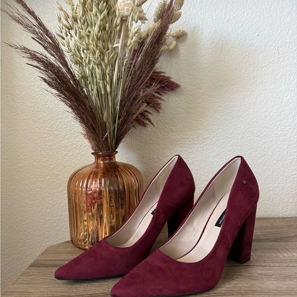 French Connection Deep Red Suede Heels